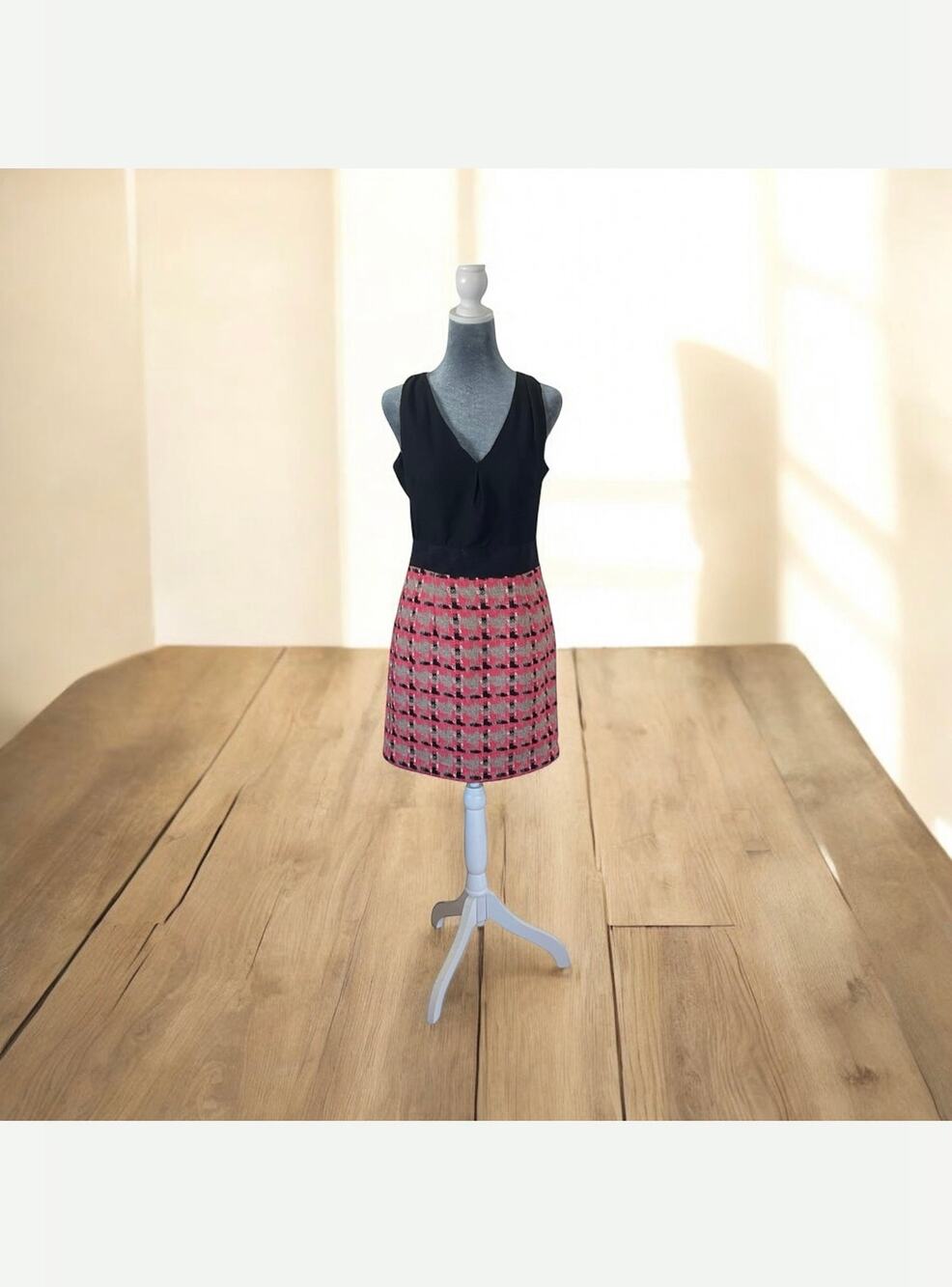 Nell Couture Dress Sleeveless Coral Black Anthropologie Work Size 6